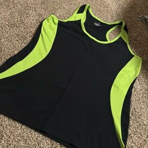 B Sport black & lime green racer back tank top (L)